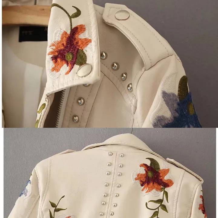 جاكيت نسائي من الجلد الصناعي ,Women's faux leather jacket