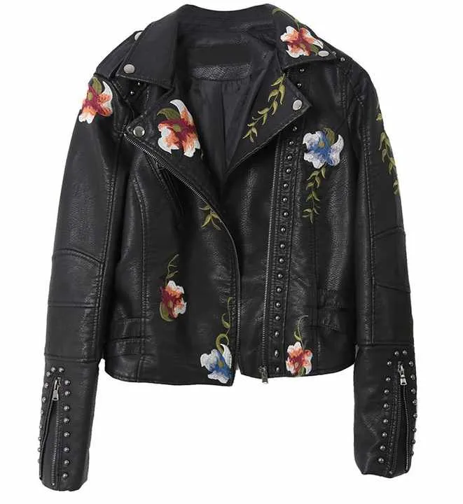 جاكيت نسائي من الجلد الصناعي ,Women's faux leather jacket