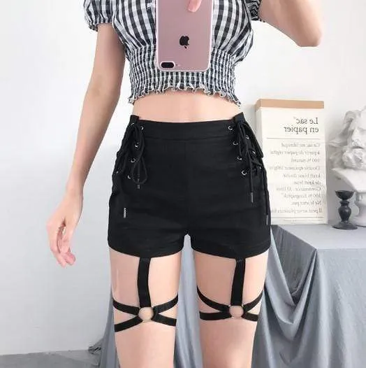 Criss Cross Punk Gothic Short