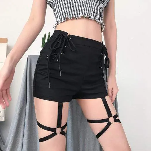 Criss Cross Punk Gothic Short