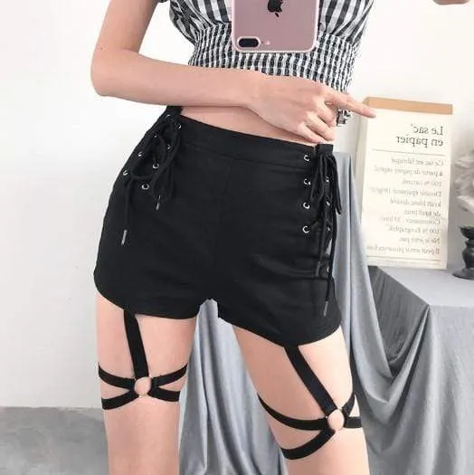 Criss Cross Punk Gothic Short