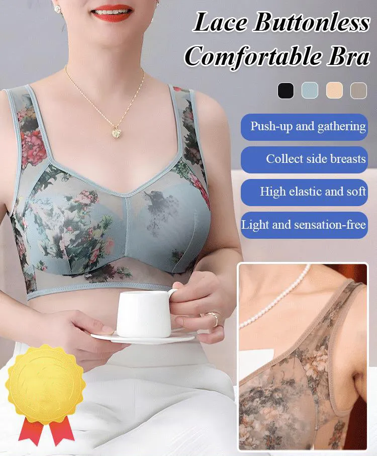 HOT SALE 34% OFF2024 New Lace Buttonless Comfortable Bra