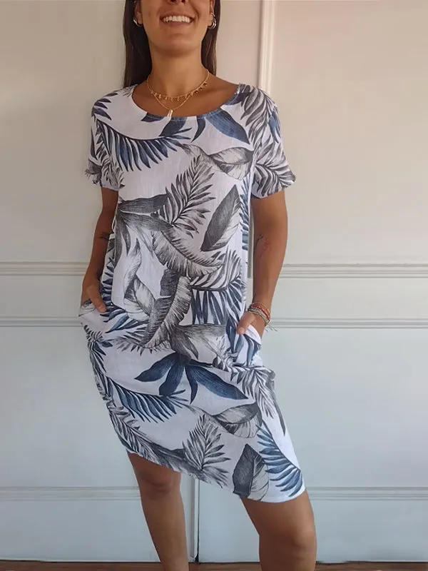 HOT SALE 49% OFFCasual Printed Dress with Pockets