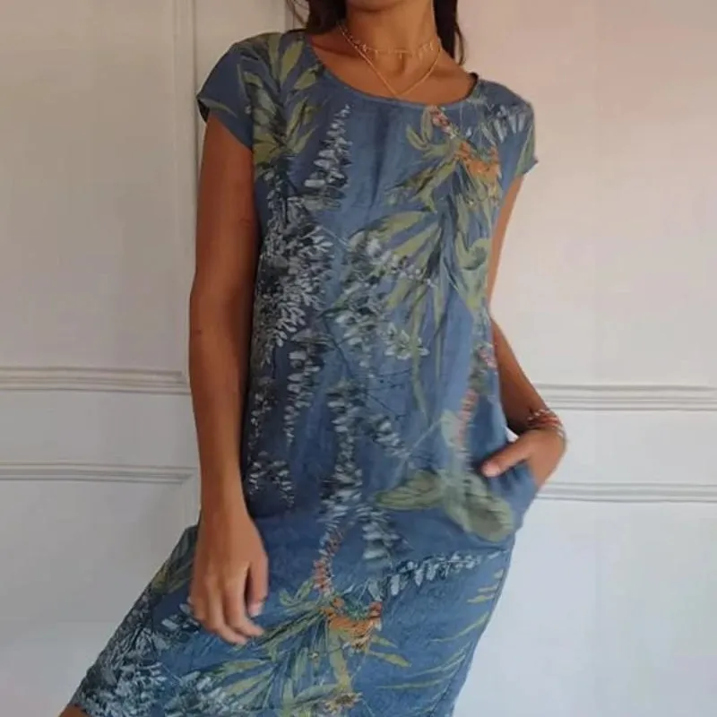 HOT SALE 49% OFFCasual Printed Dress with Pockets