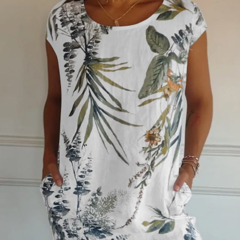 HOT SALE 49% OFFCasual Printed Dress with Pockets