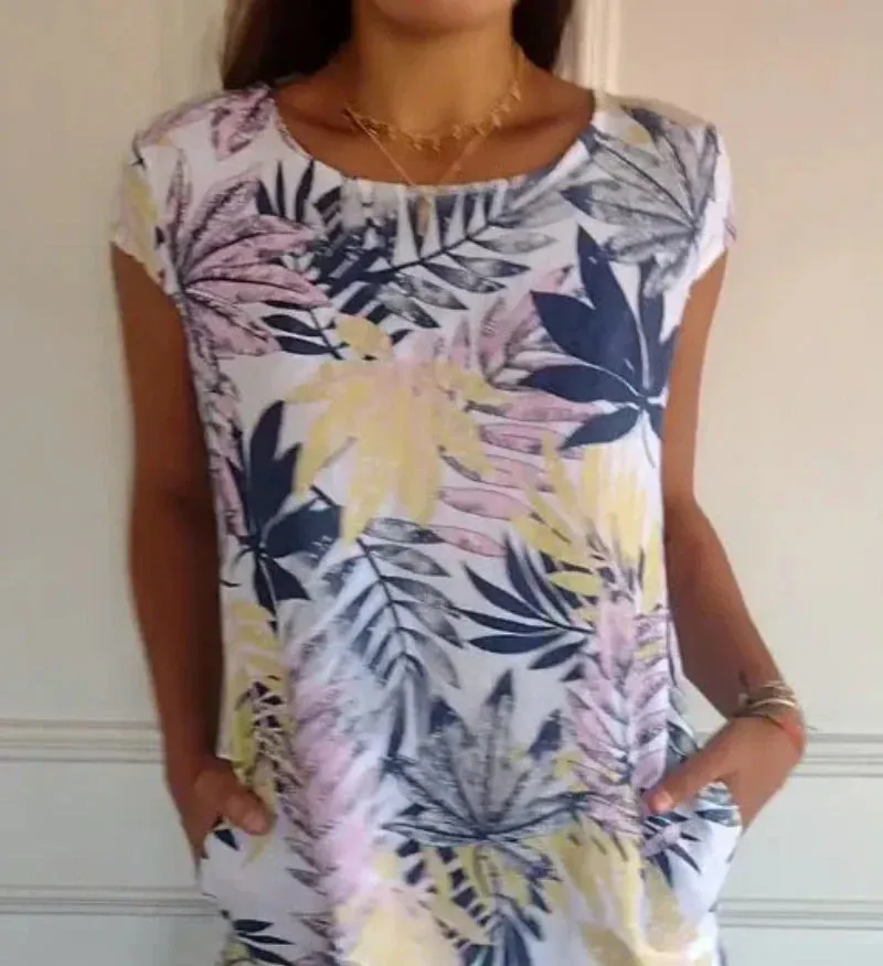 HOT SALE 49% OFFCasual Printed Dress with Pockets