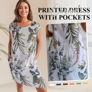 HOT SALE 49% OFFCasual Printed Dress with Pockets