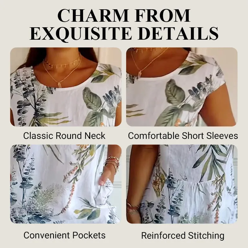 HOT SALE 49% OFFCasual Printed Dress with Pockets
