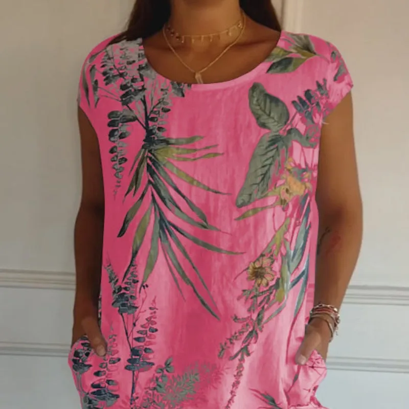 HOT SALE 49% OFFCasual Printed Dress with Pockets