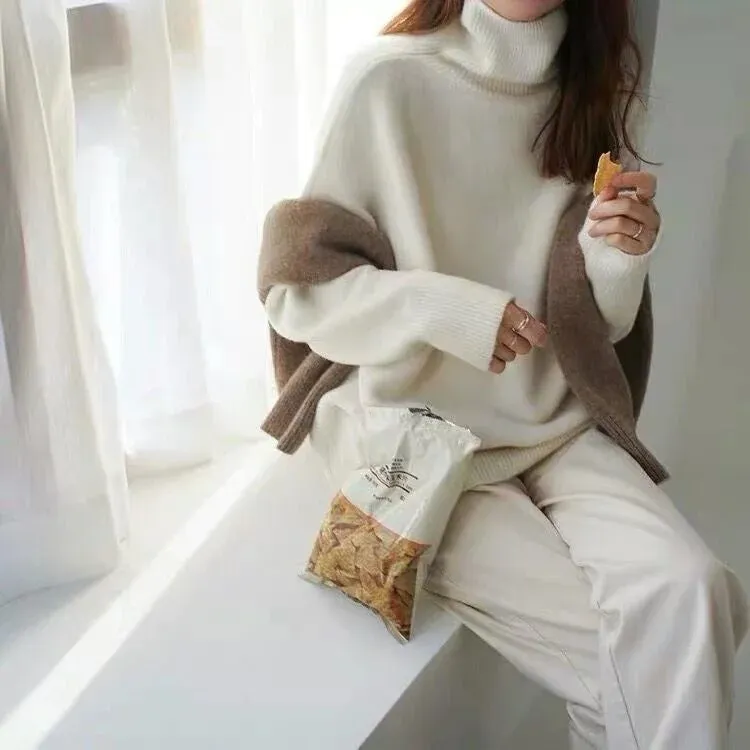 HOT SALE Women's Loose Fit Turtleneck Sweater