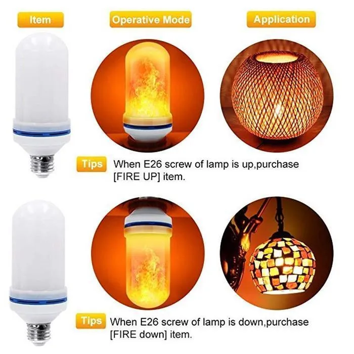 LED vlameffect gloeilamp-met zwaartekracht detectie-effect