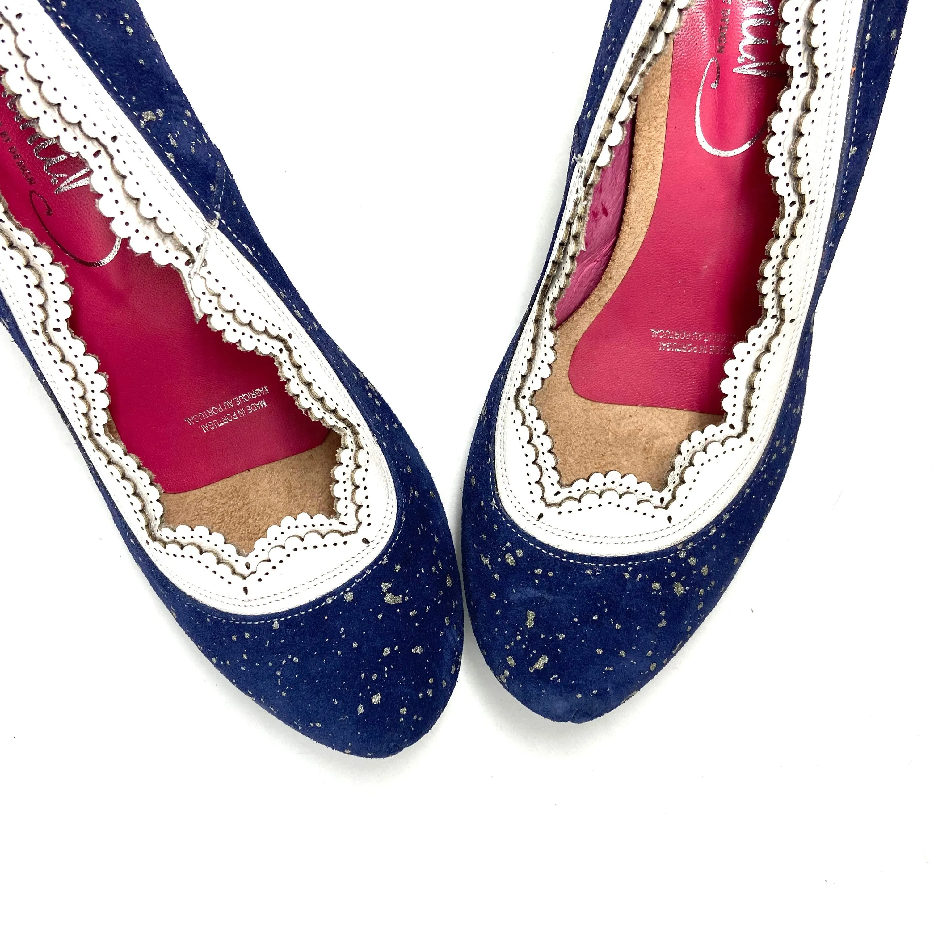 Tu Es Belle - Navy/Silver heel shoe