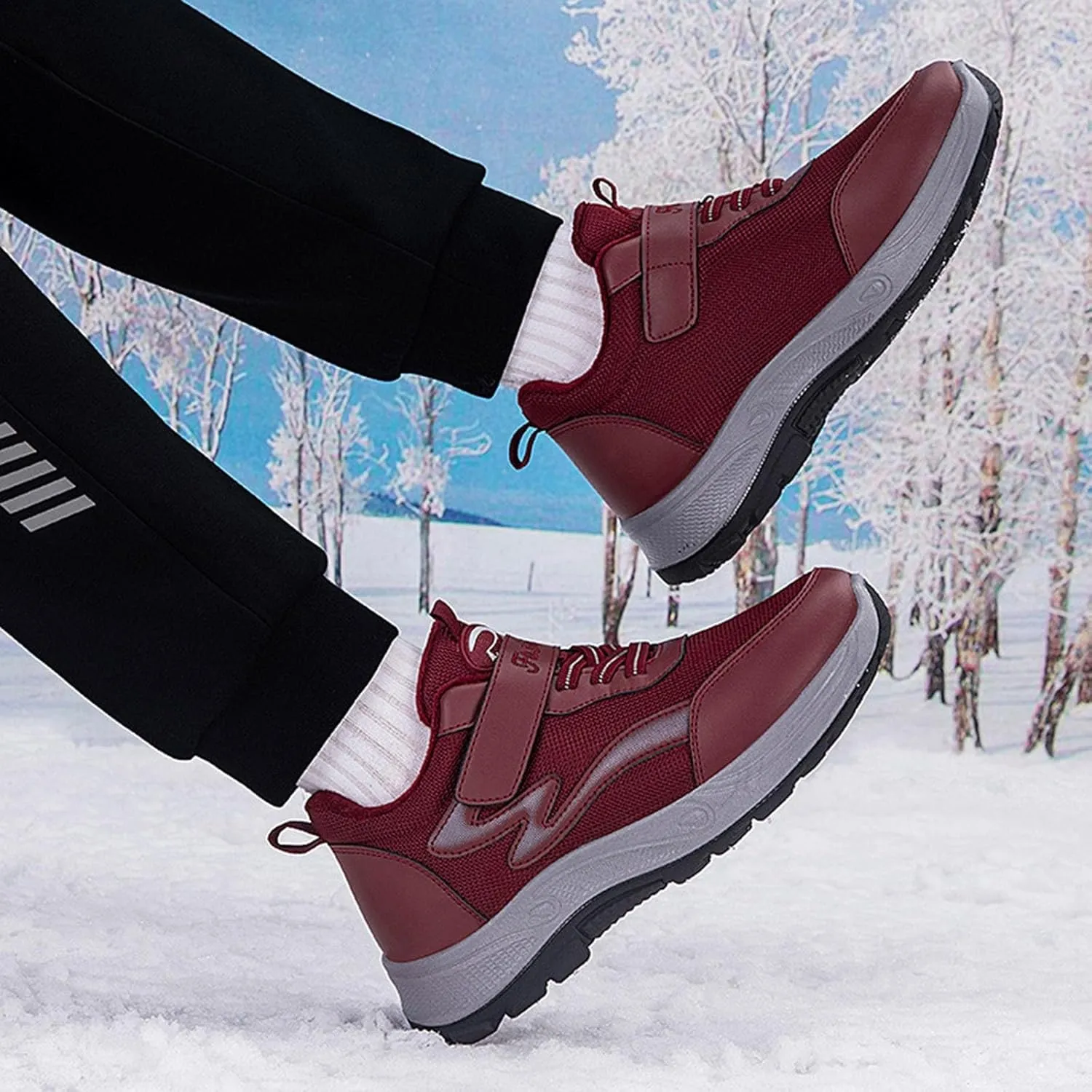 Woman Tennis Shoes Comfortable Platform Plush Lined Sneakers Lightweight Business Casual Walking Running Athletic Shoes